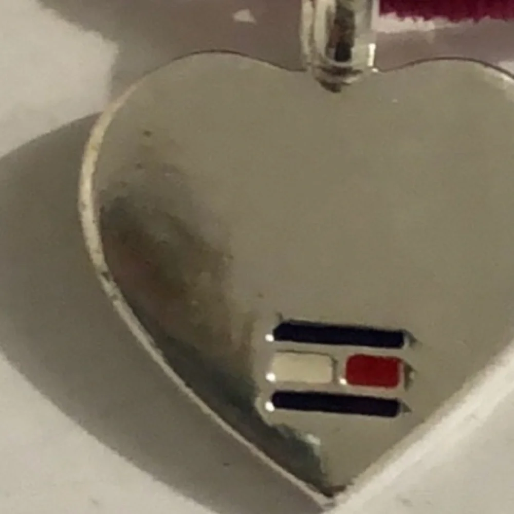 Tommy Hilfiger Leather Necklace with Rhinestone Heart